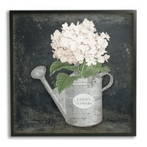 Stupell Industries Garden Flowers Can Botanical & Floral Painting Black Framed Art Print Wall Art, 12 x 12