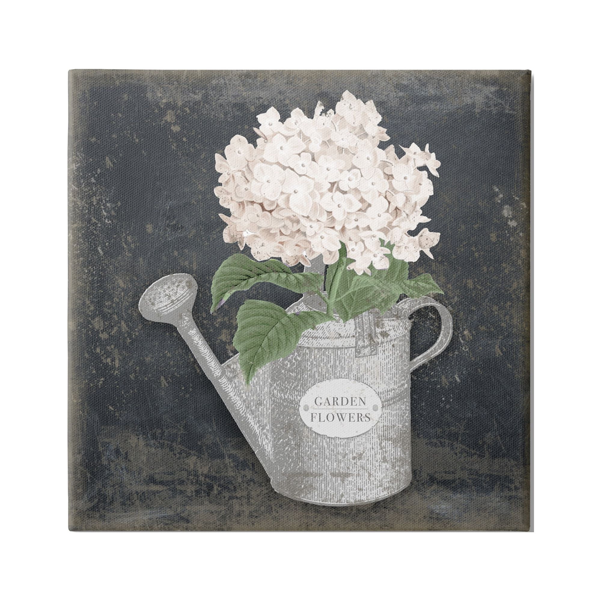 Stupell Industries Garden Flowers Can Botanical & Floral Painting Gallery Wrapped Canvas Print Wall Art, 30 x 30
