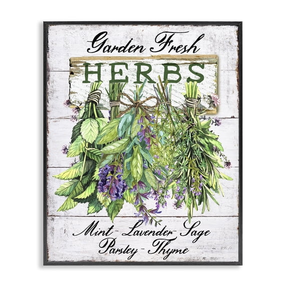 Stupell Industries French Country Garden Fresh Herbs Black Framed Giclee Art, 11 x 14, by Creatif Belle