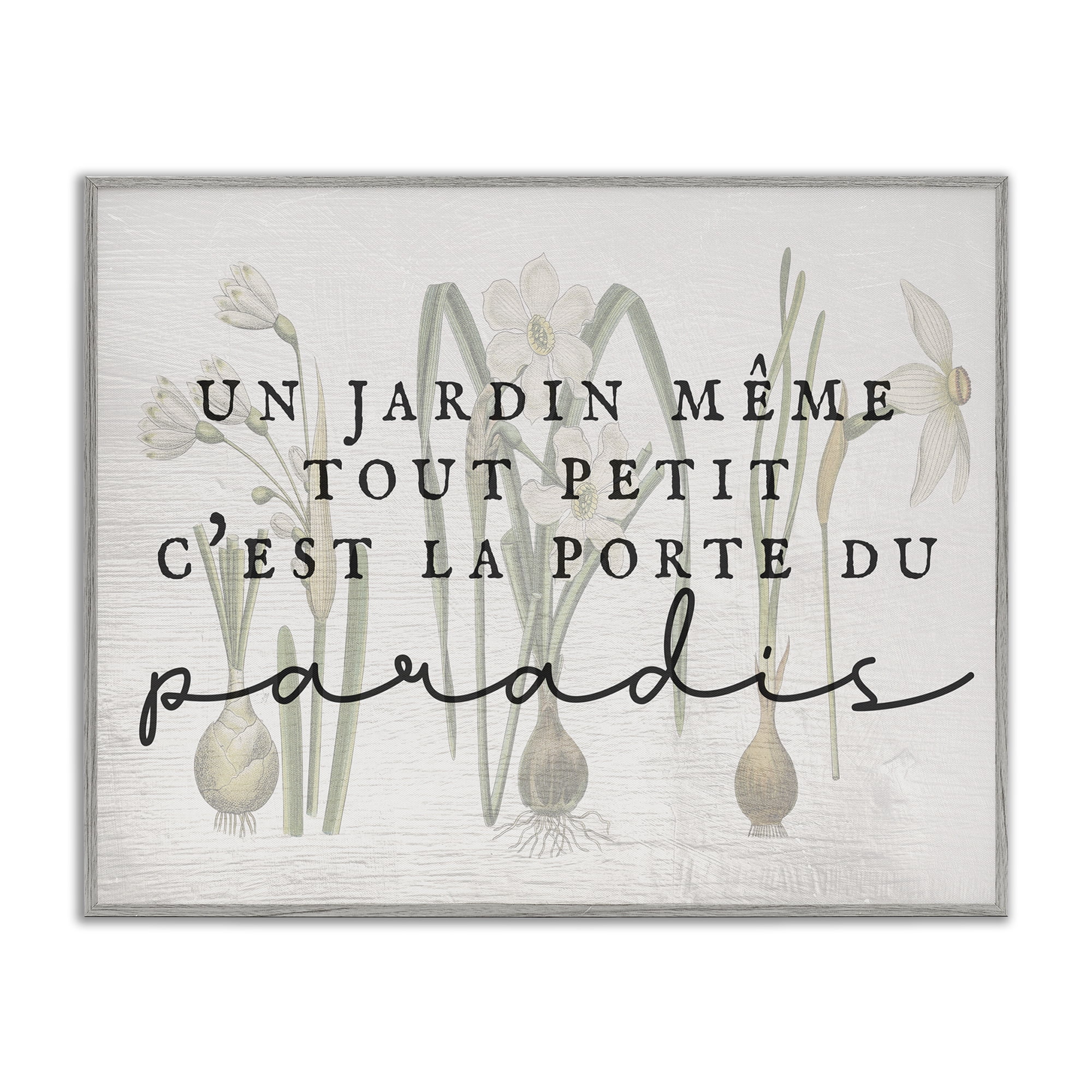 Stupell Industries Garden Gateway to Heaven Plants & Flowers Painting Gray Framed Art Print Wall Art, 14 x 11