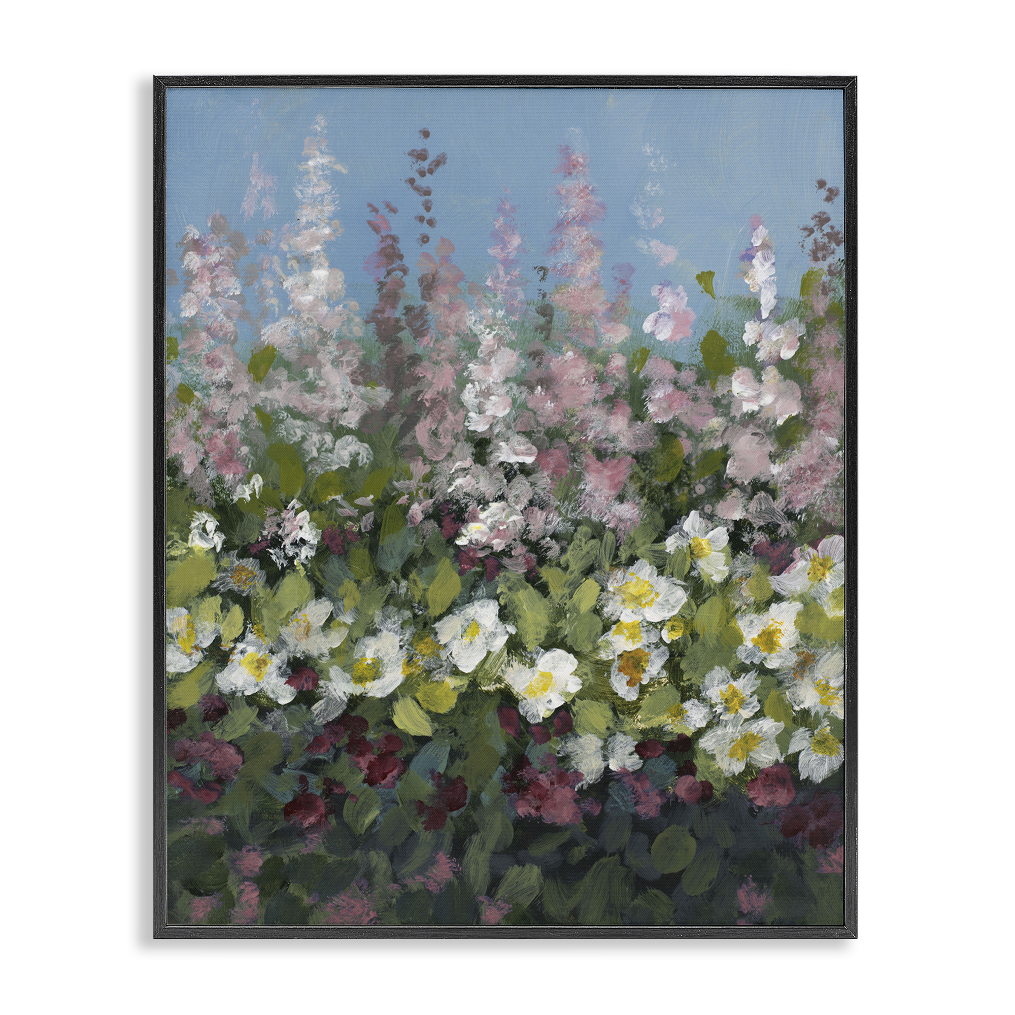Stupell Industries Garden Glory Purple Flowers Floral & Botanical Painting Black Framed Art Print Wall Art, 24 x 30