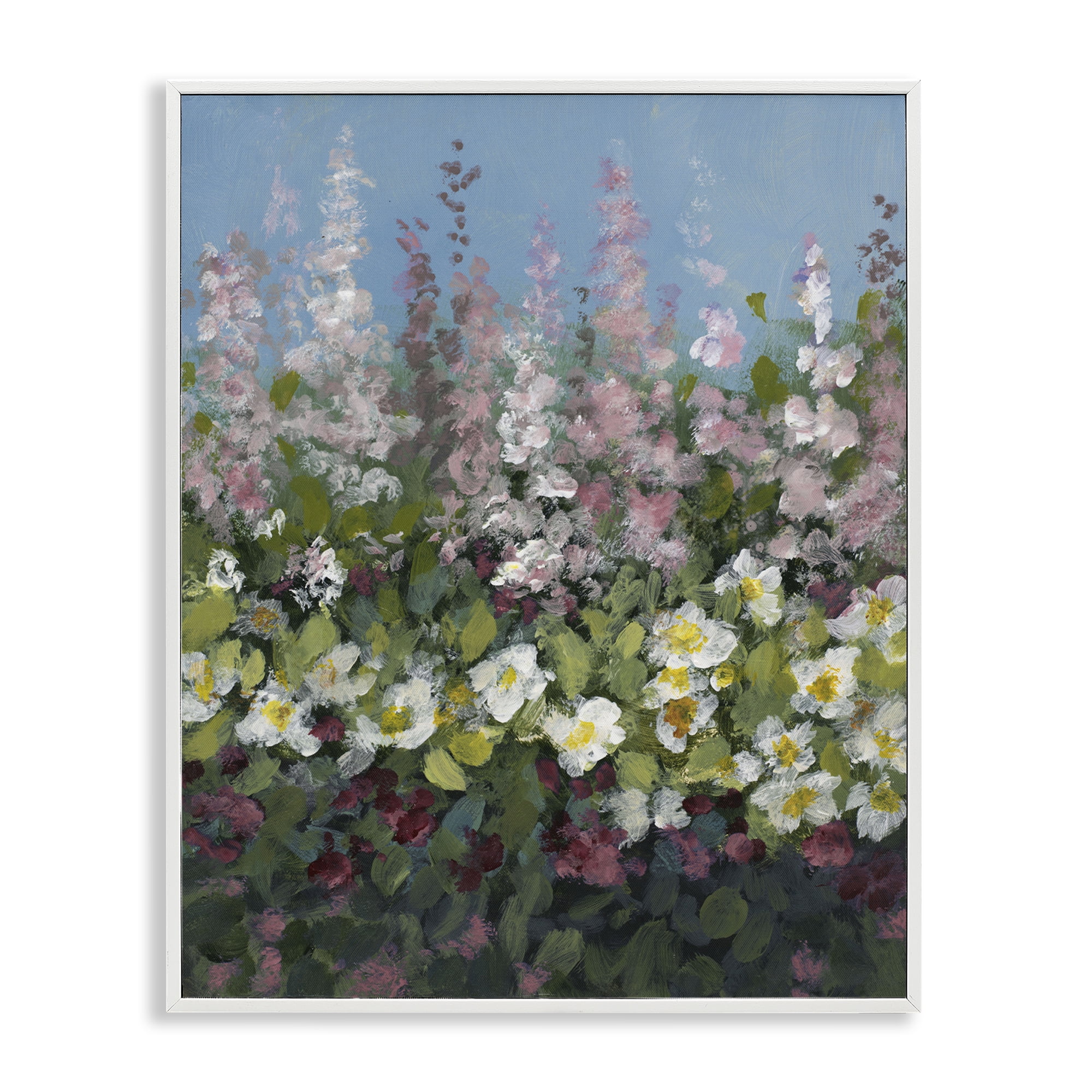 Stupell Industries Garden Glory Purple Flowers Floral & Botanical Painting White Framed Art Print Wall Art, 16 x 20