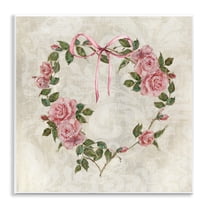 Stupell Industries Garden Heart Wreath Floral Painting Unframed Art Print Wall Art, 12 x 12