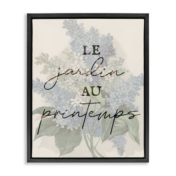 Stupell Industries Garden In Spring French Black Framed Floater Canvas Wall Art design by Lil' Rue, 31 x 25