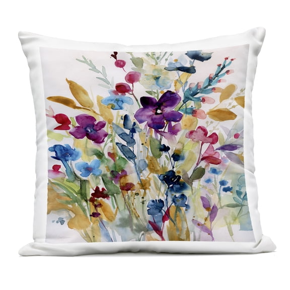 Stupell Industries Garden Jewels Abstract Flowers Outdoor Printed Pillow design by Carol Robinson, 18 x 7 x 18