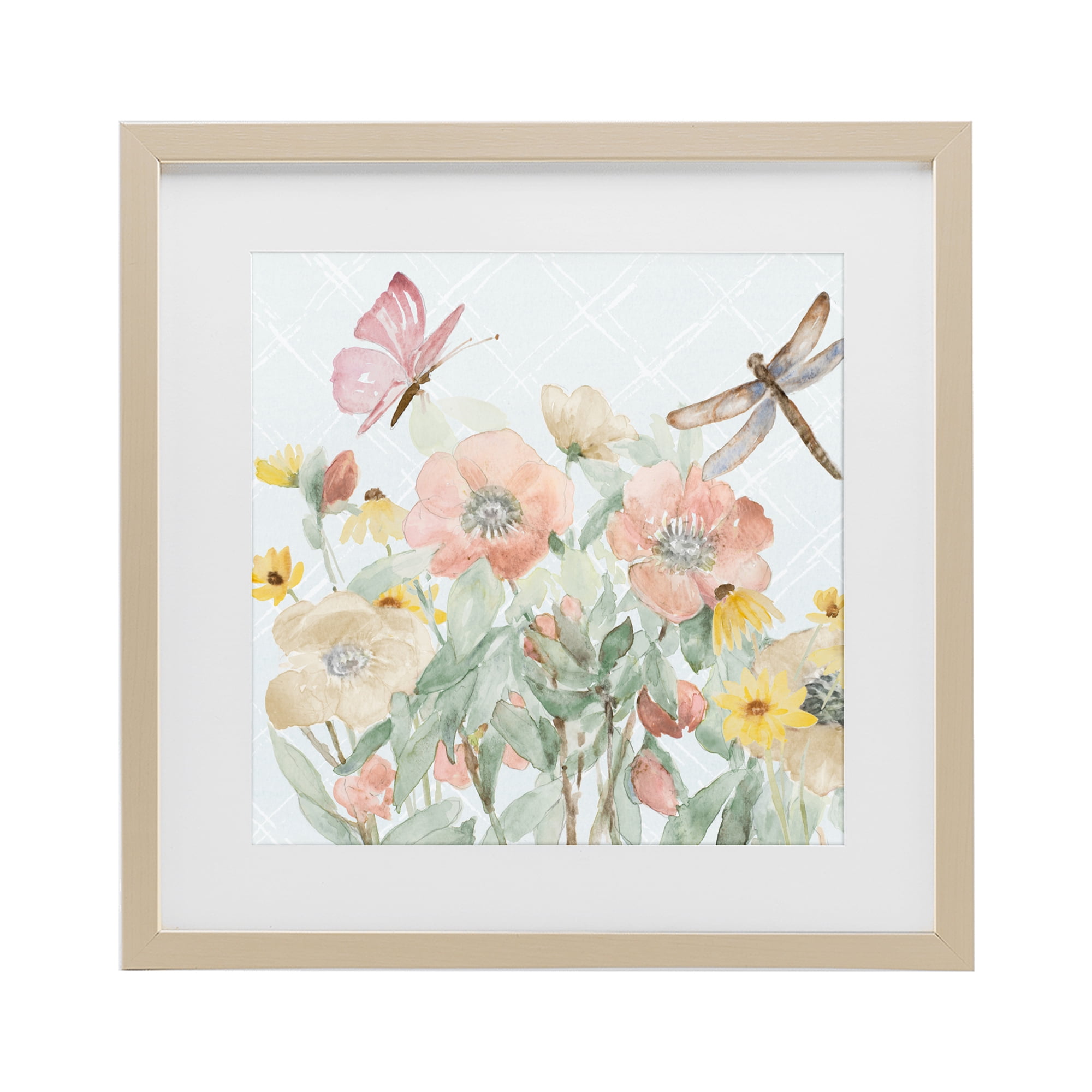 Stupell Industries Garden Joy with Insects Birch Framed Print Under Glass, design by Lanie Loreth