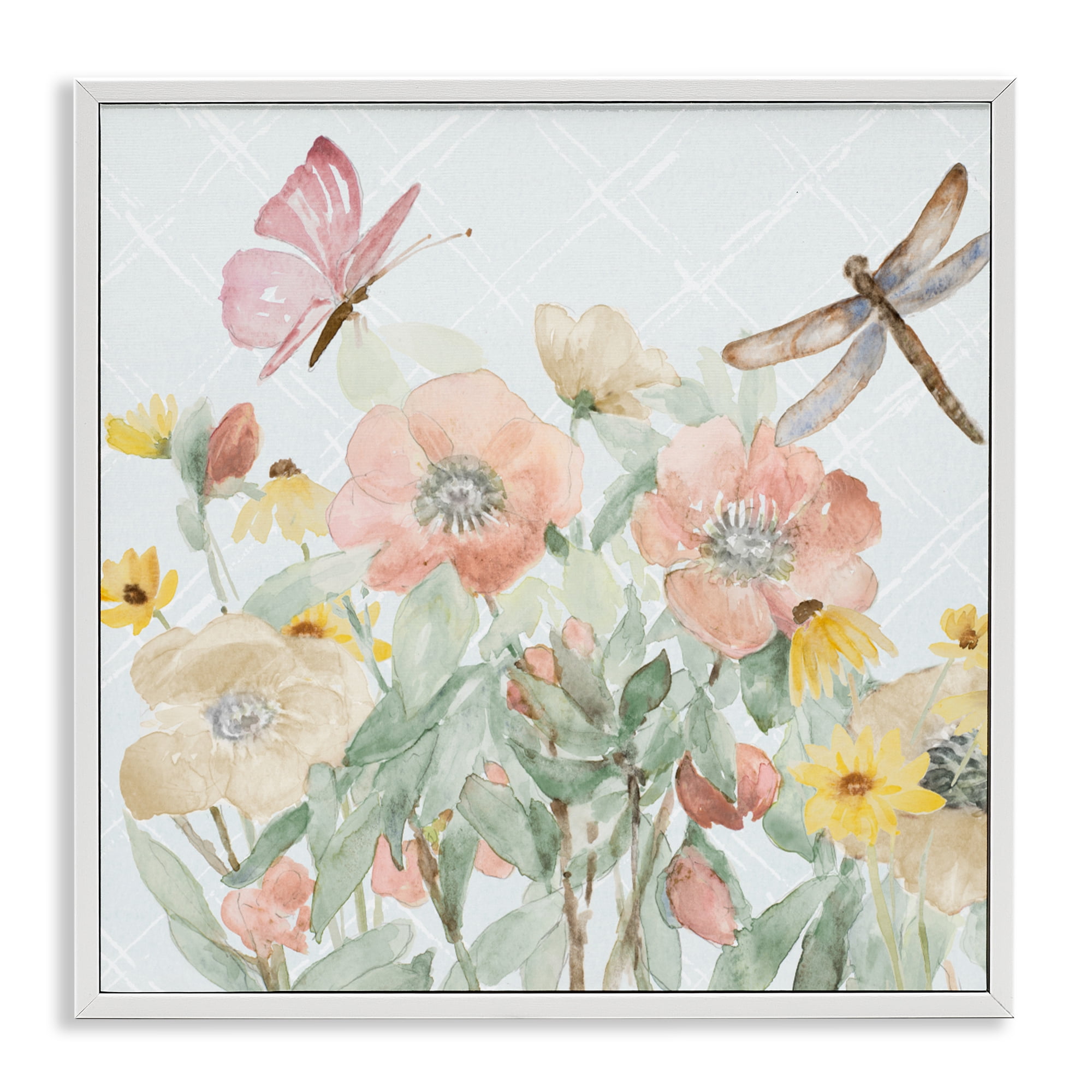 Stupell Industries Garden Joy with Insects White Framed Giclee Art, design by Lanie Loreth