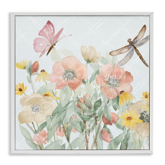 Stupell Industries Garden Joy with Insects White Framed Giclee Art, design by Lanie Loreth