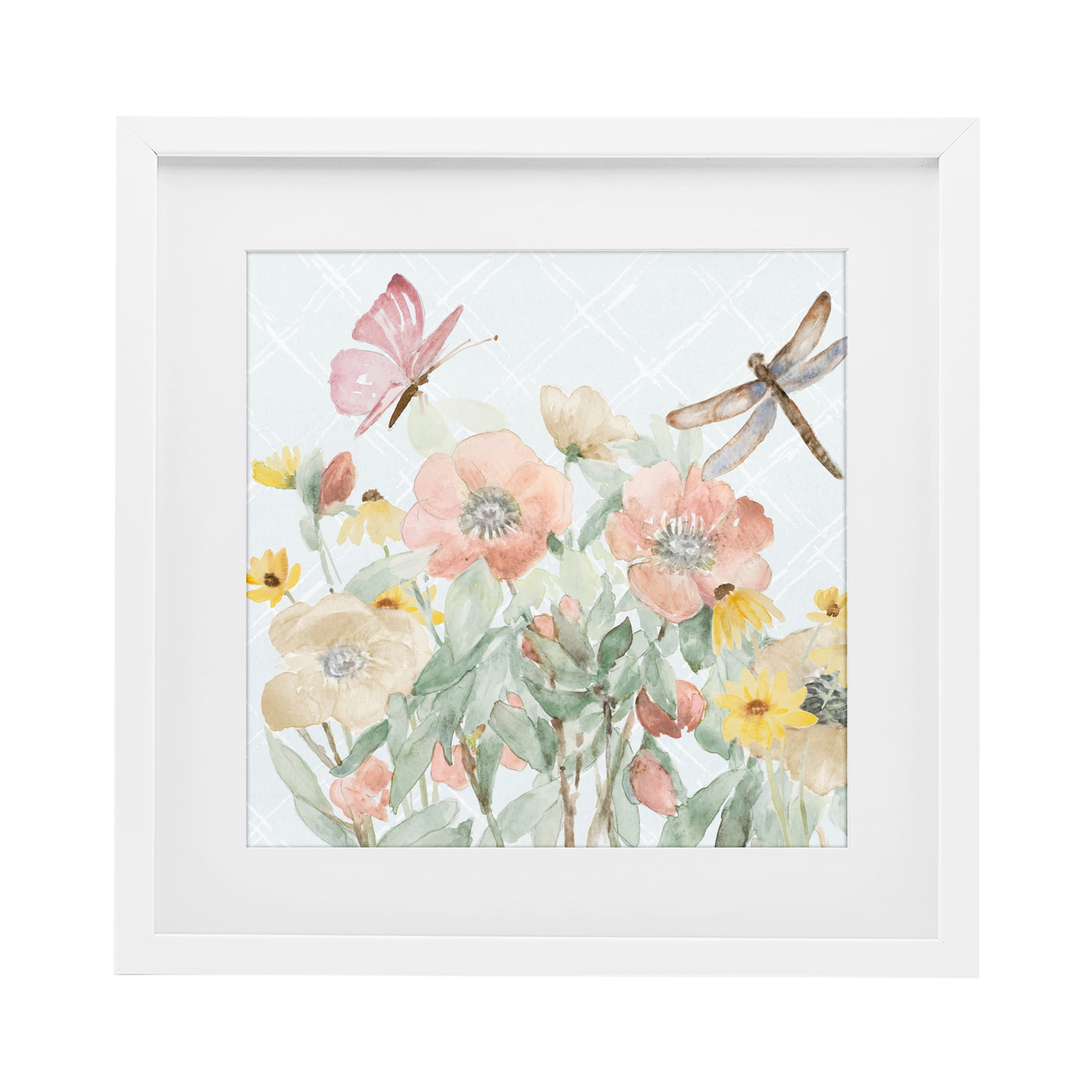 Stupell Industries Garden Joy with Insects White Framed Print Under Glass, design by Lanie Loreth