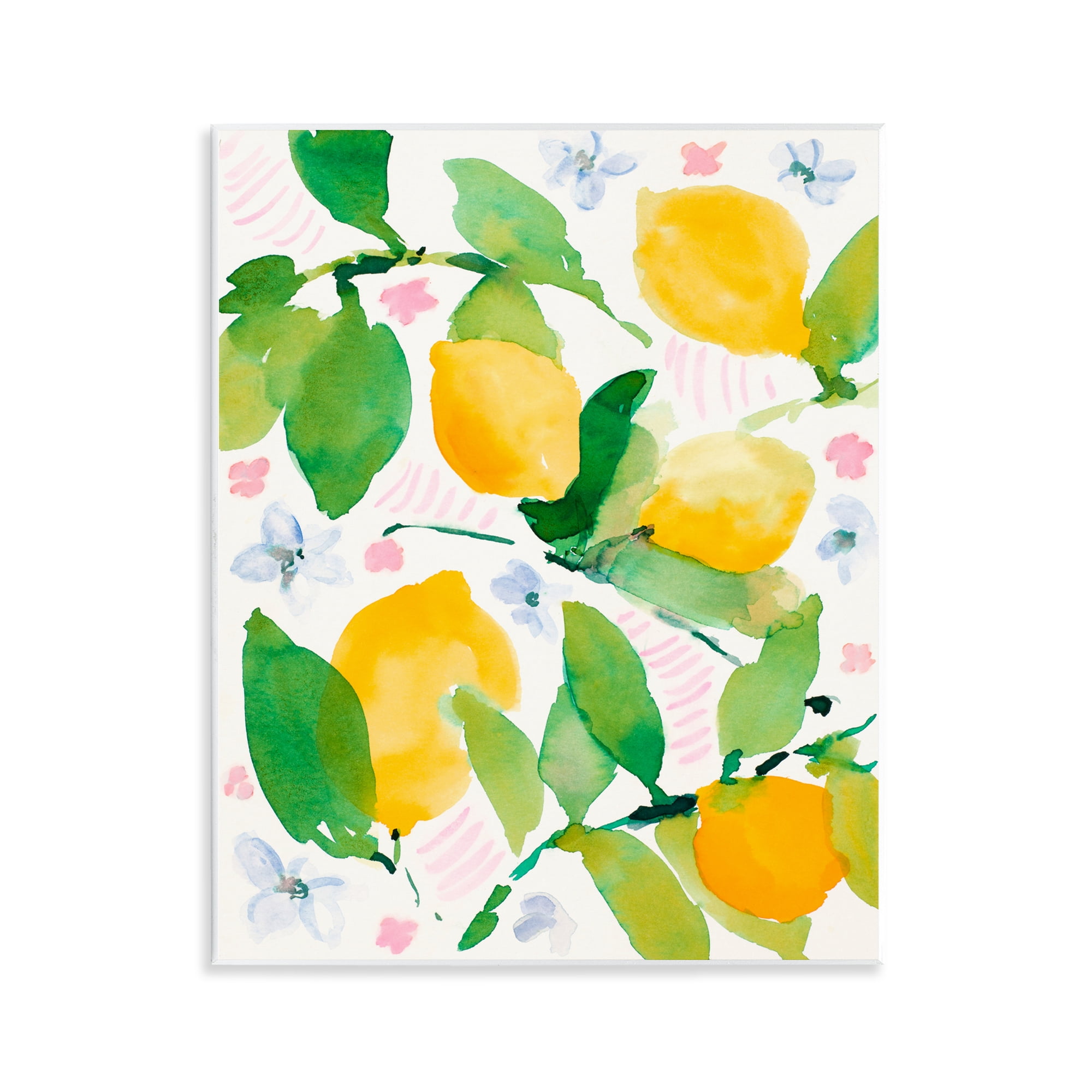 Stupell Industries Garden Lemons with Pastel Florals Wall Plaque Art, design by Lanie Loreth