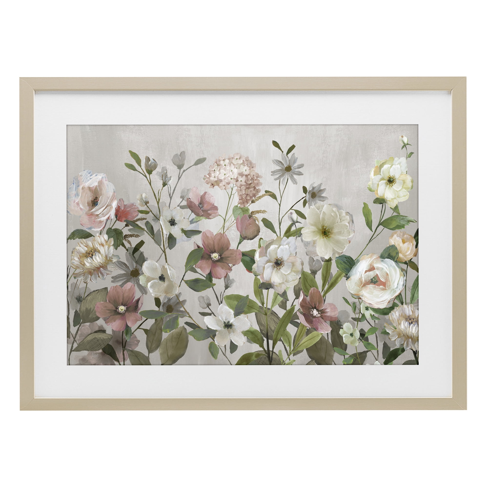 Stupell Industries Garden Meadow Arrangement Birch Framed Print Under Glass, design by Nan
