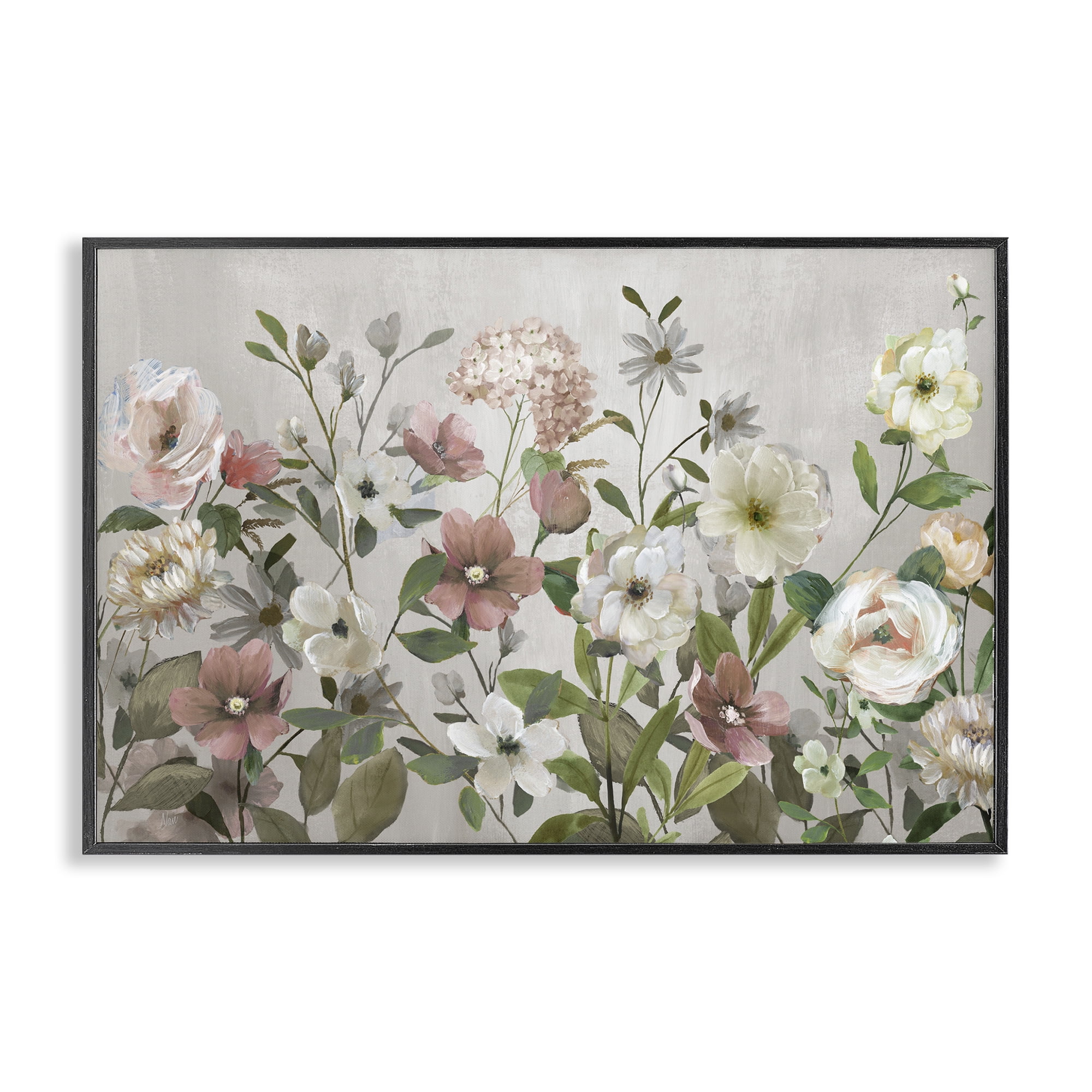 Stupell Industries Garden Meadow Arrangement Black Framed Giclee Art, design by Nan