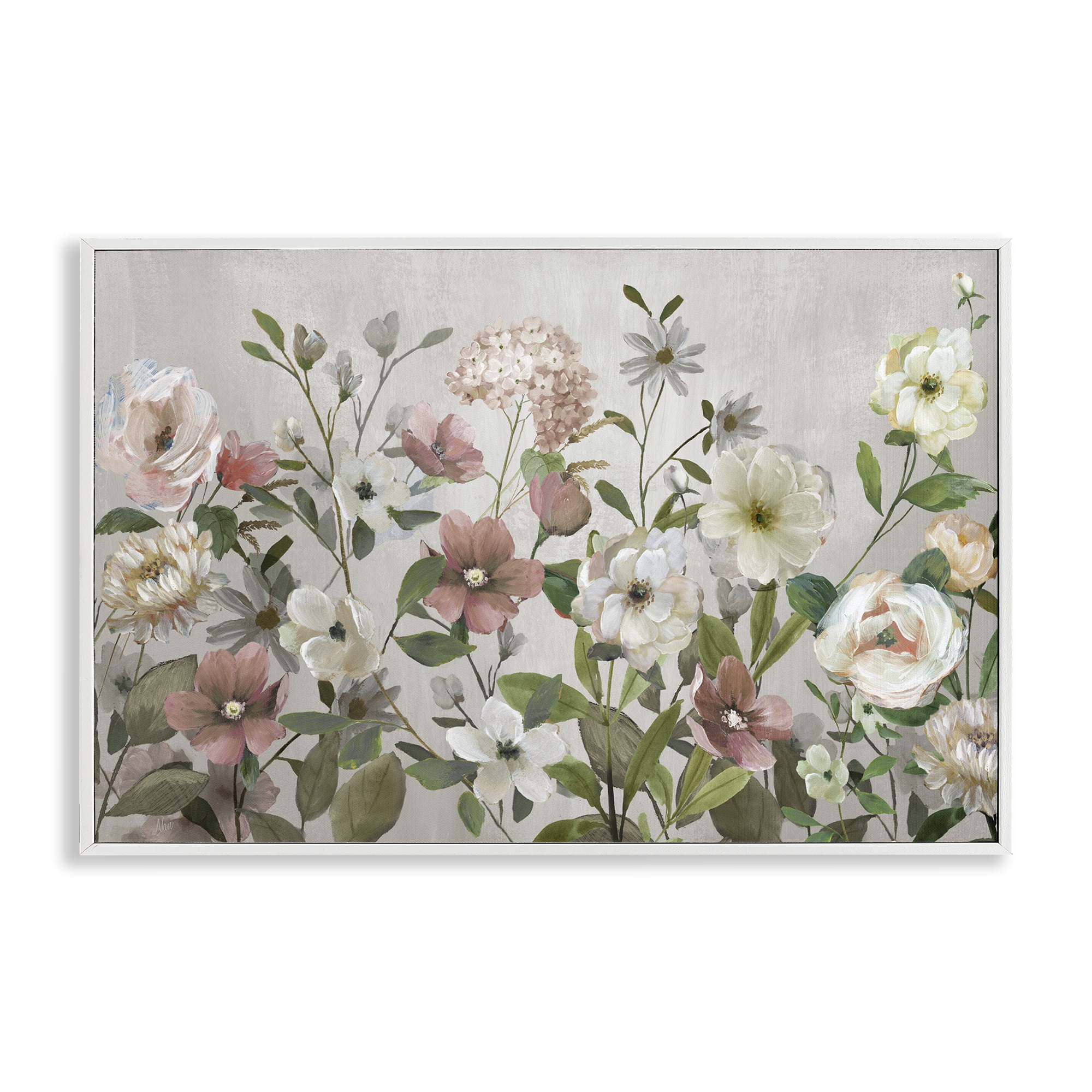 Stupell Industries Garden Meadow Arrangement White Framed Giclee Art, design by Nan