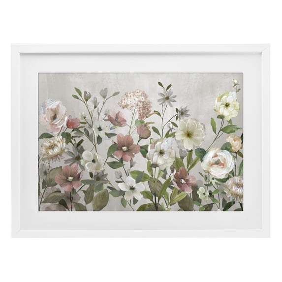 Stupell Industries Farmhouse Garden Meadow Arrangement White Framed Print Under Glass, 20 x 14, by Nan