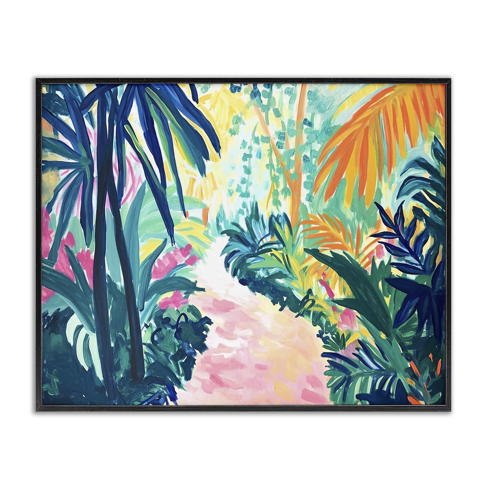 Stupell Industries Garden Of Bright Color Botanical & Floral Painting Black Framed Art Print Wall Art, 30 x 24