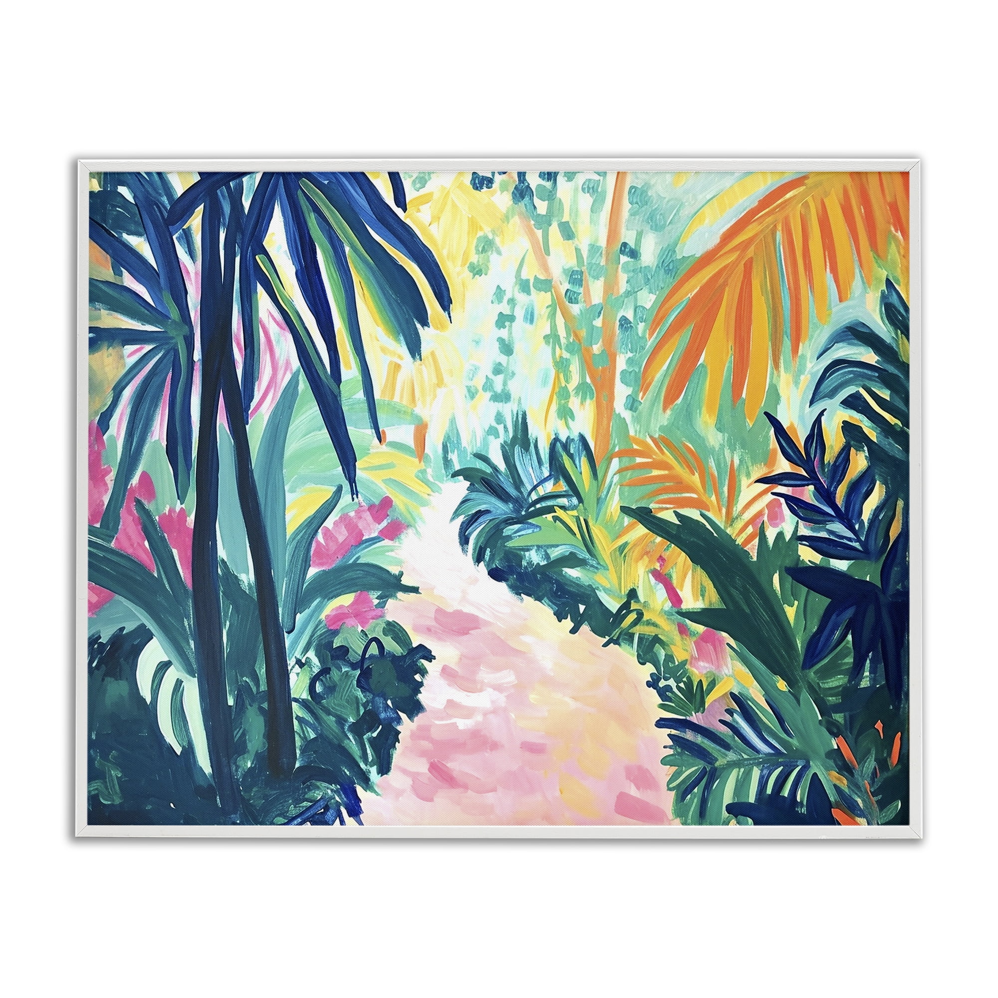Stupell Industries Garden Of Bright Color Botanical & Floral Painting White Framed Art Print Wall Art, 20 x 16