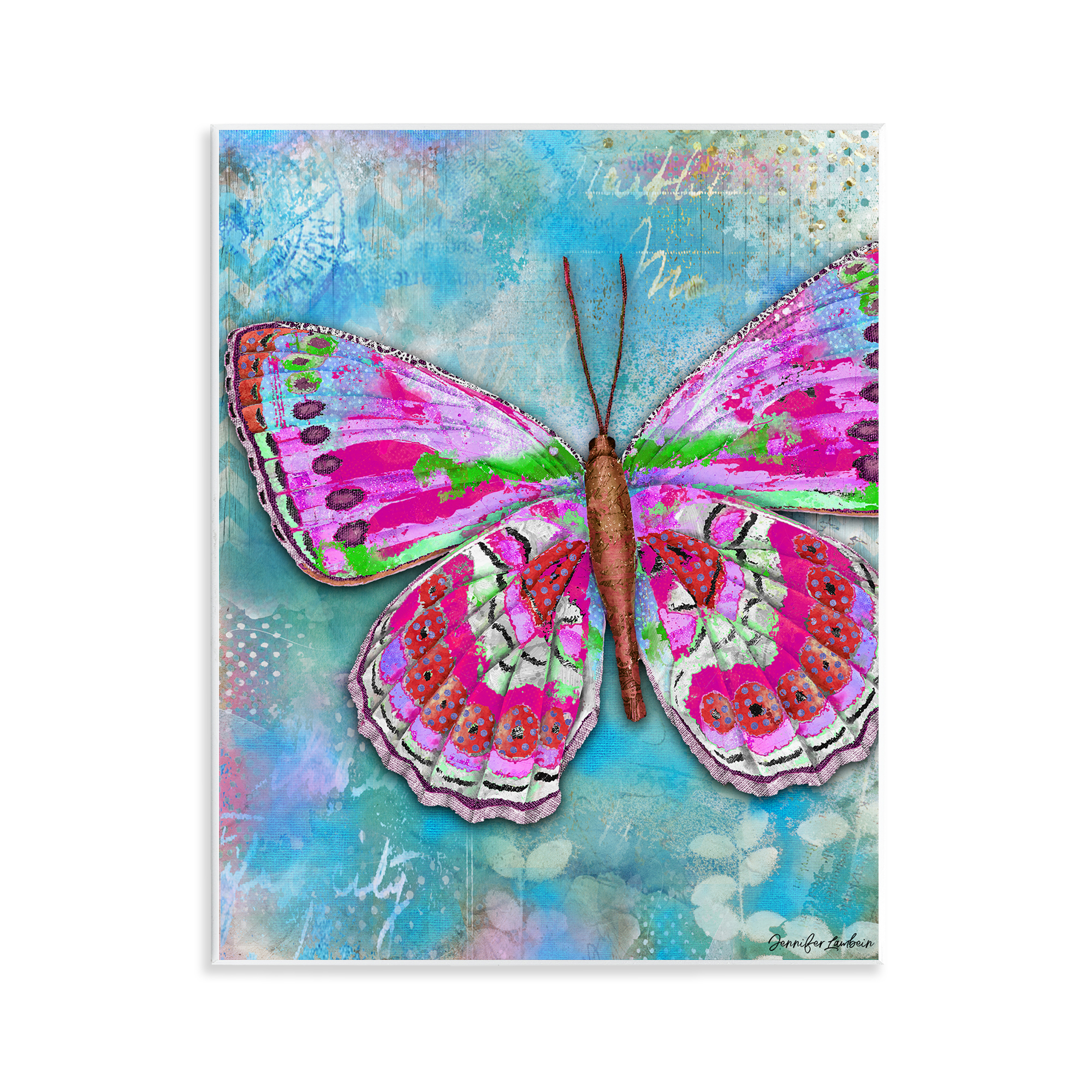 Stupell Industries Garden Party Butterfly Animals Painting Unframed Art Print Wall Art, 11 x 14
