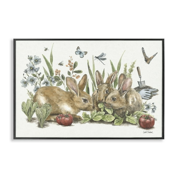 Stupell Industries Garden Patch Scene Botanical & Floral Painting Black Framed Art Print Wall Art, 18 x 12