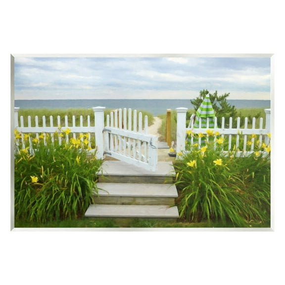 Stupell Industries Garden Path to Beach Landscape Photography Unframed Art Print Wall Art, 15 x 10