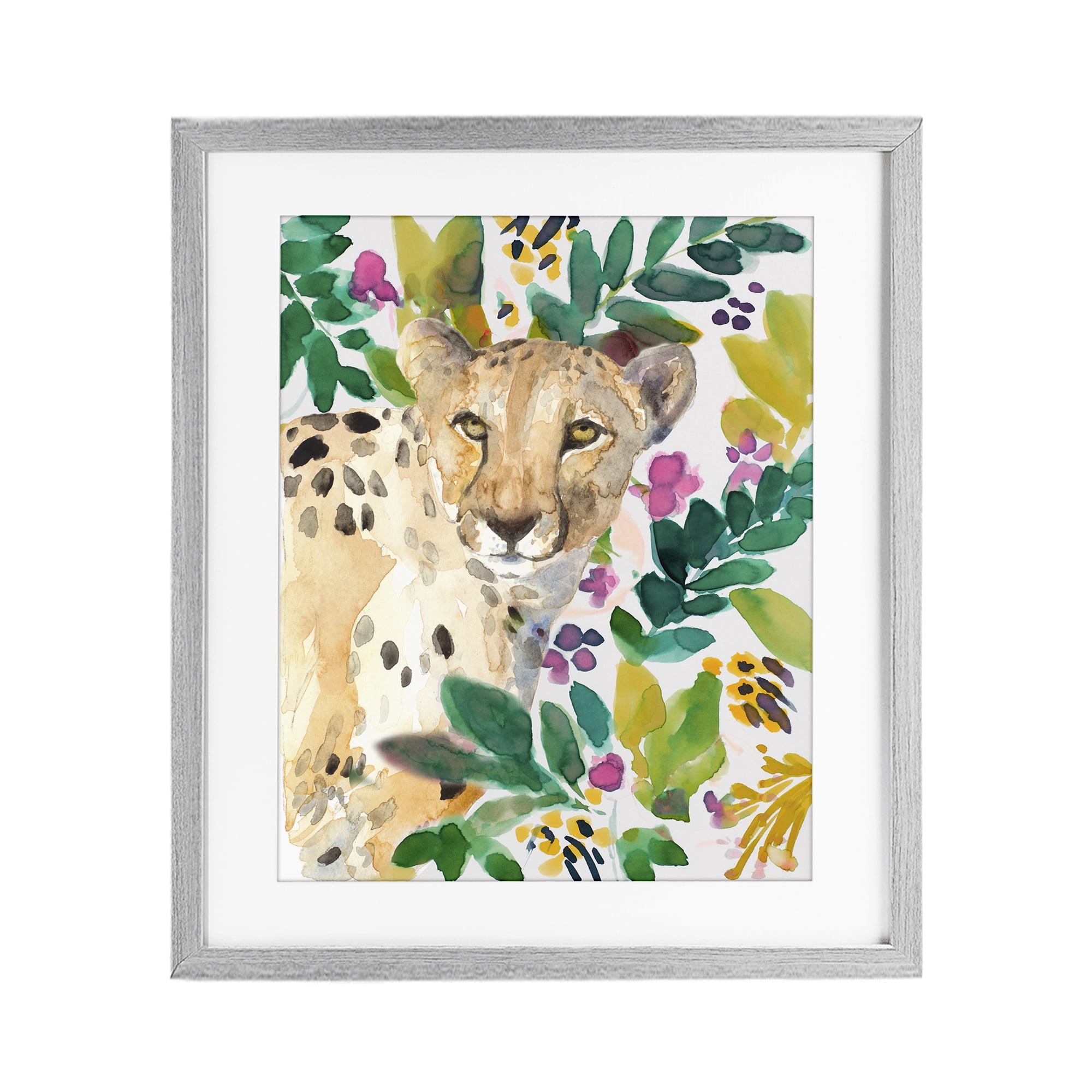 Stupell Industries Garden Plants Cheetah Gray Framed Print Under Glass, design by Lanie Loreth