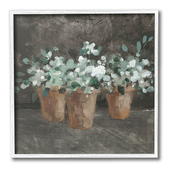 Stupell Industries Garden Plants in Terracotta Botanical & Floral Painting White Framed Art Print Wall Art, 17 x 17