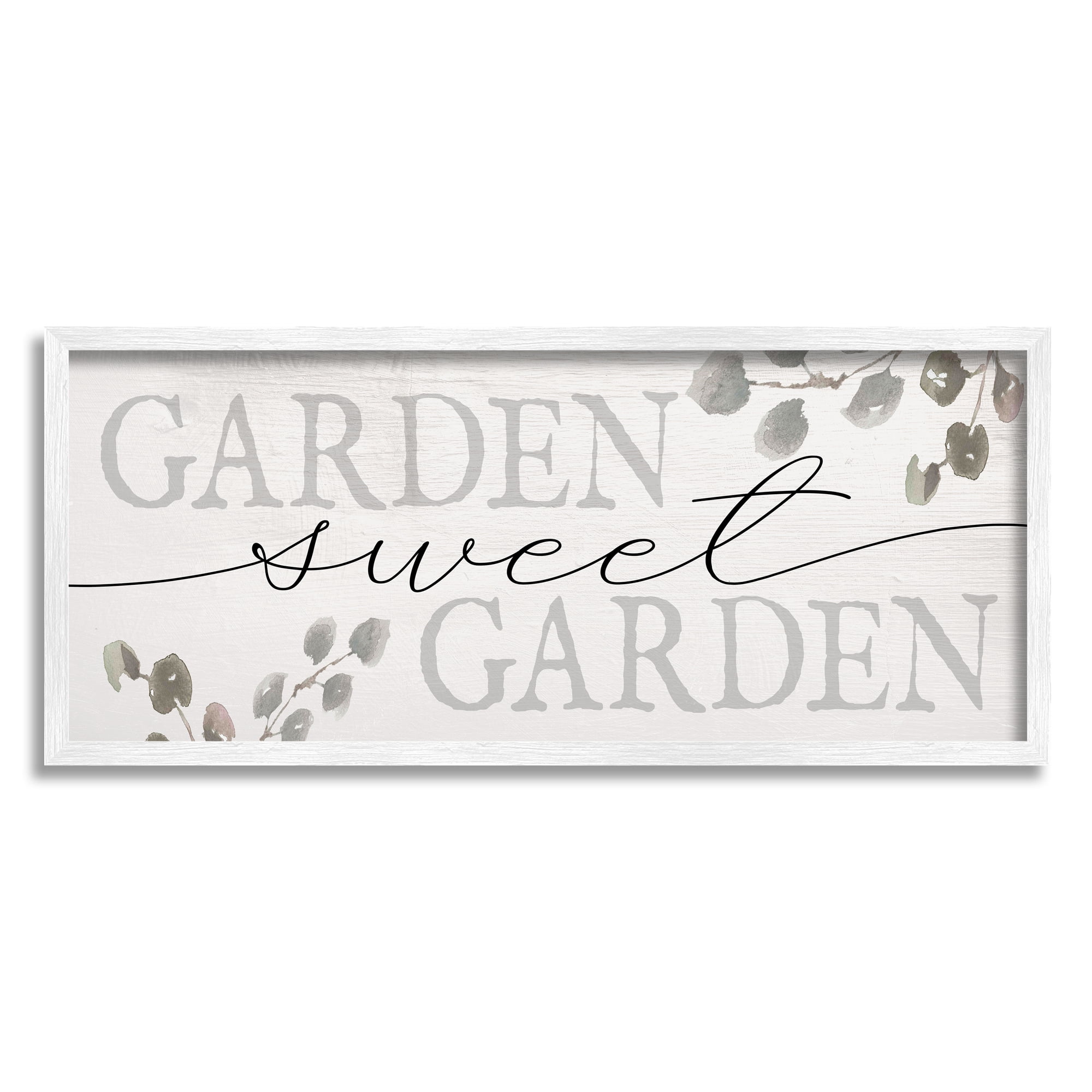 Stupell Industries Garden Sweet Garden Yardwork Phrase Eucalyptus Leaves, 10 x 24, Designed by Daphne Polselli