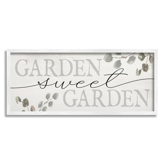 Stupell Industries Garden Sweet Garden Yardwork Phrase Eucalyptus Leaves, 10 x 24, Designed by Daphne Polselli