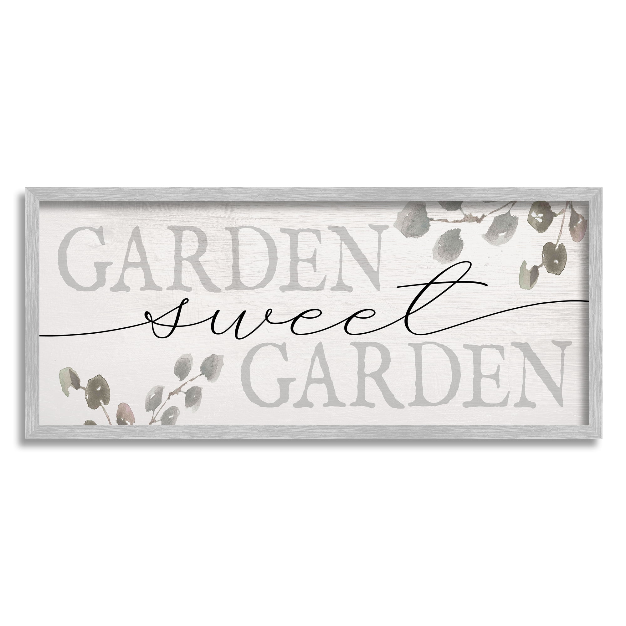 Stupell Industries Garden Sweet Garden Yardwork Phrase Eucalyptus Leaves, 13 x 30, Designed by Daphne Polselli