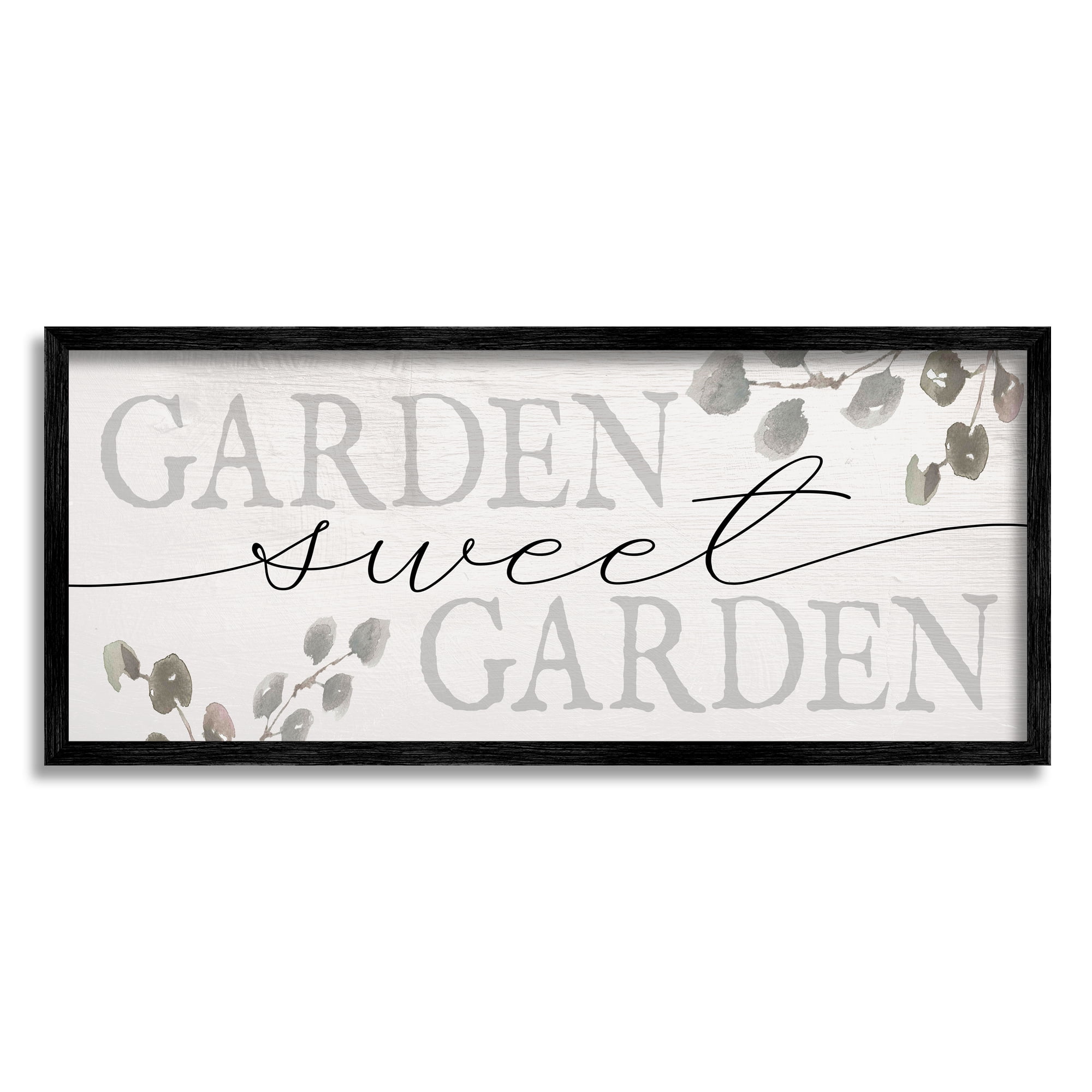 Stupell Industries Garden Sweet Garden Yardwork Phrase Eucalyptus Leaves, 13 x 30, Designed by Daphne Polselli