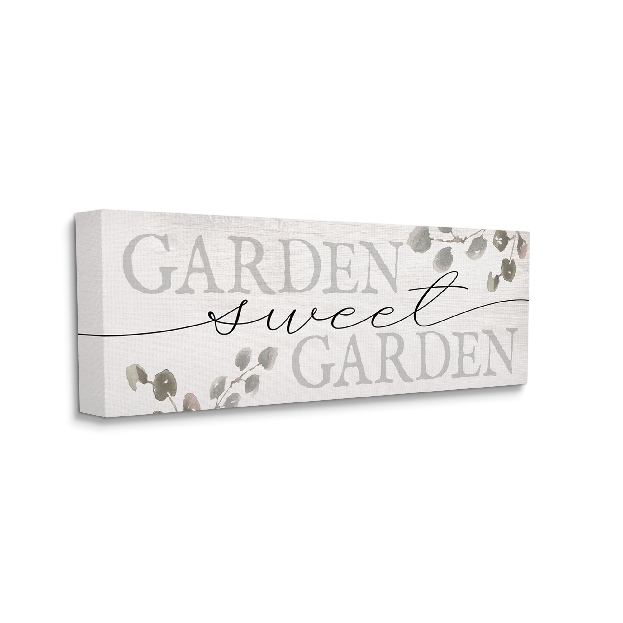 Stupell Industries Garden Sweet Garden Yardwork Phrase Eucalyptus Leaves, 20 x 48, Designed by Daphne Polselli