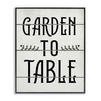 Stupell Industries Garden To Table Typography Painting Black Framed Art Print Wall Art, 11 x 14