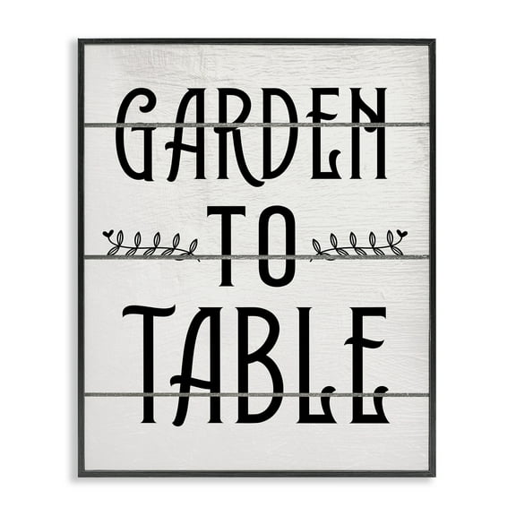 Stupell Industries Garden To Table Typography Painting Black Framed Art Print Wall Art, 11 x 14
