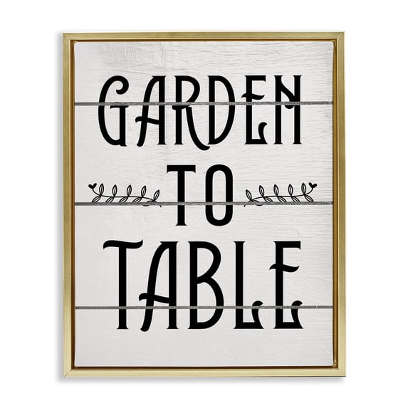 Stupell Industries Rustic Lodge Garden To Table Gold Floating Frame Canvas Art, 25 x 31, by Ziwei Li