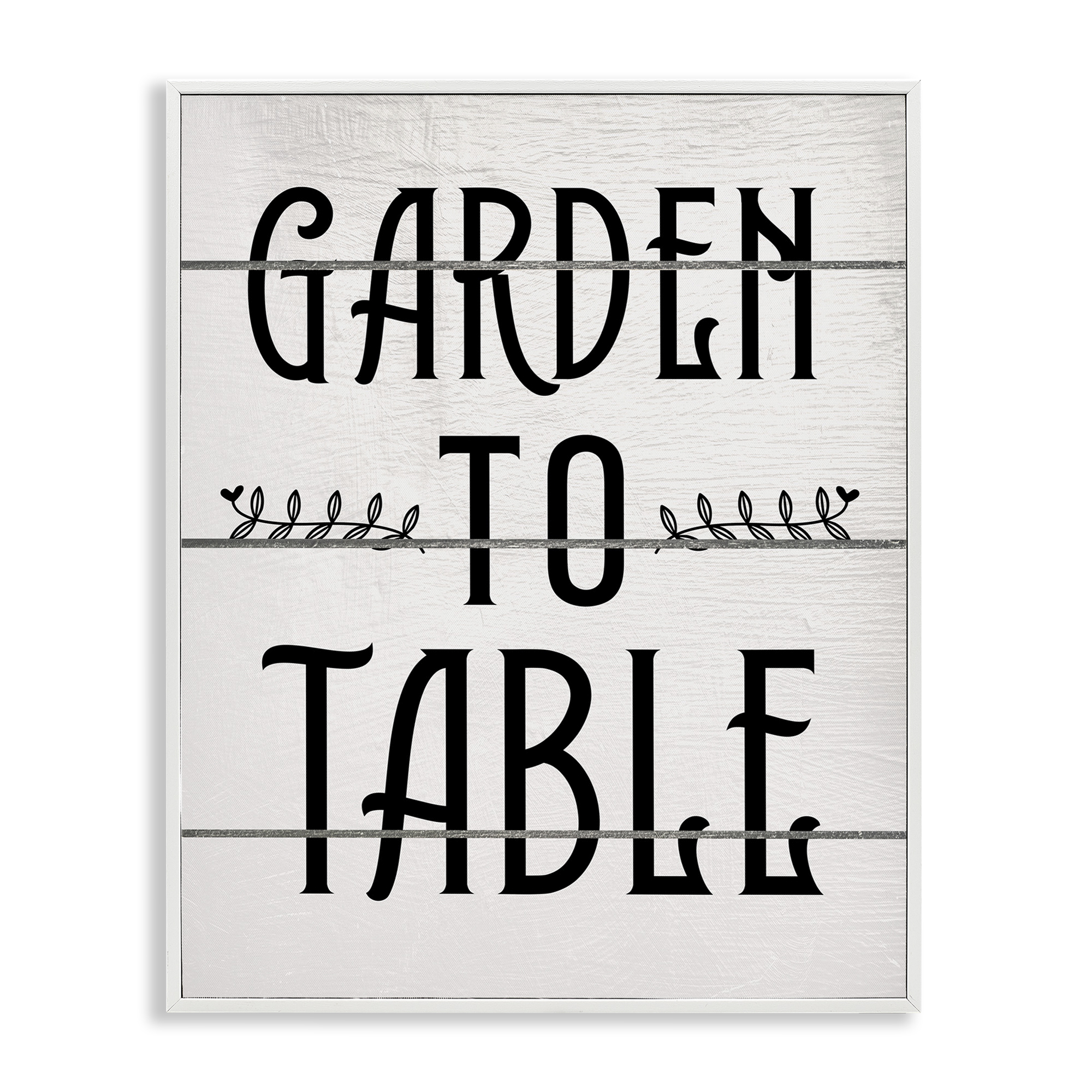 Stupell Industries Garden To Table Typography Painting White Framed Art Print Wall Art, 16 x 20