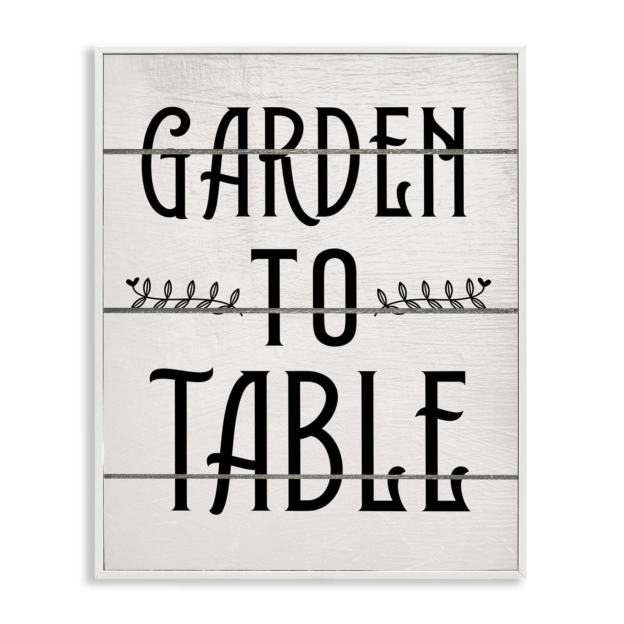 Stupell Industries Garden To Table Typography Painting White Framed Art Print Wall Art, 24 x 30