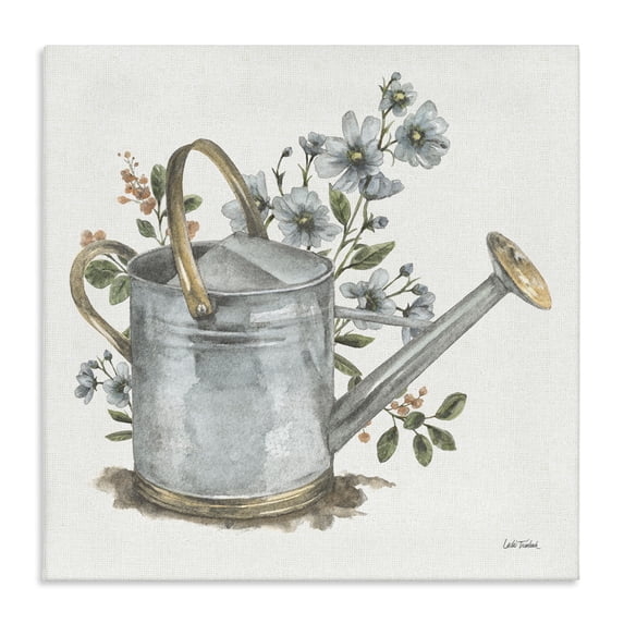 Stupell Industries Garden Watering Can Botanical & Floral Painting Gallery Wrapped Canvas Art Print Wall Art, 30 x 30