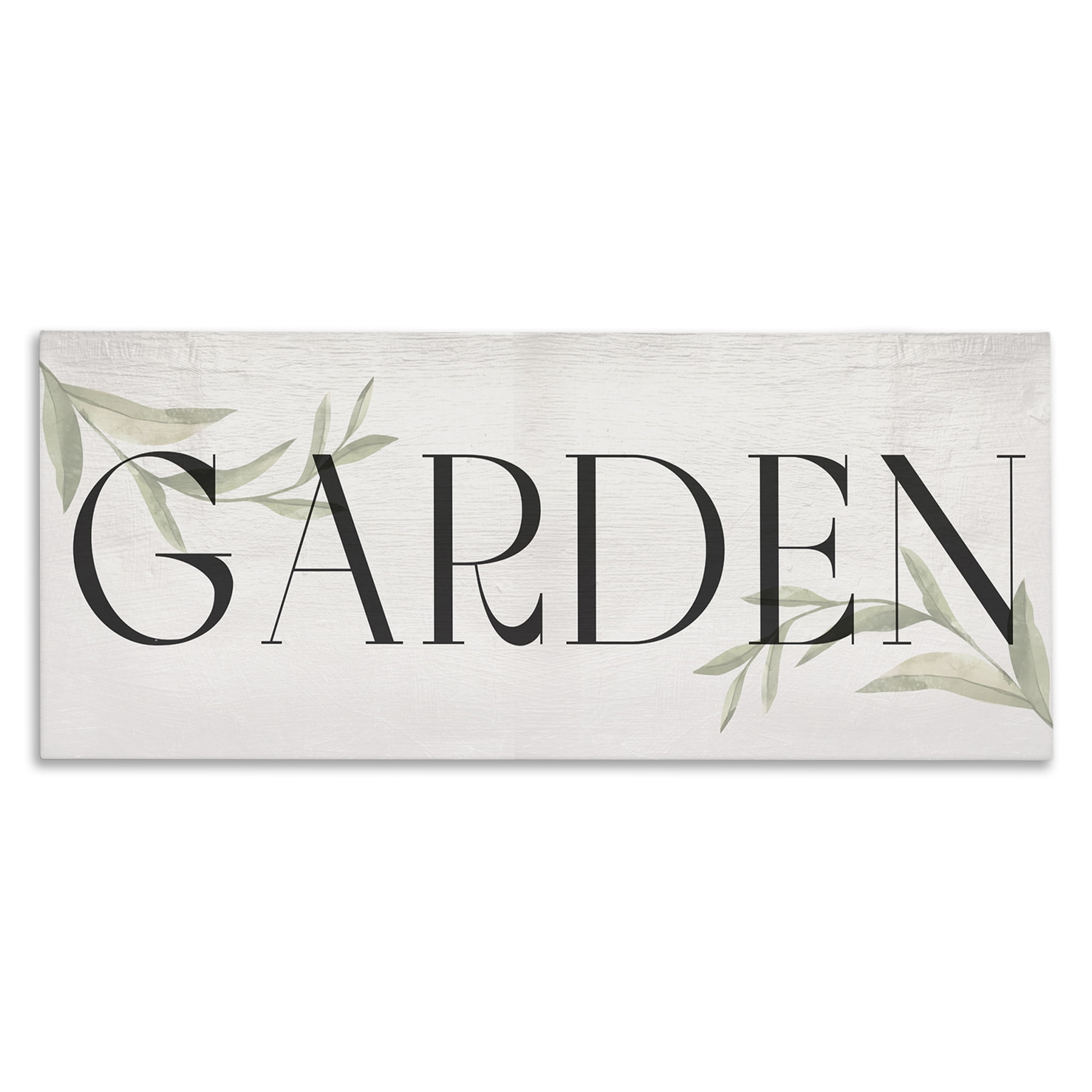 Stupell Industries Garden with Plant Sprigs Plants & Flowers Painting Wrapped Canvas Art Print Wall Art, 24 x 10