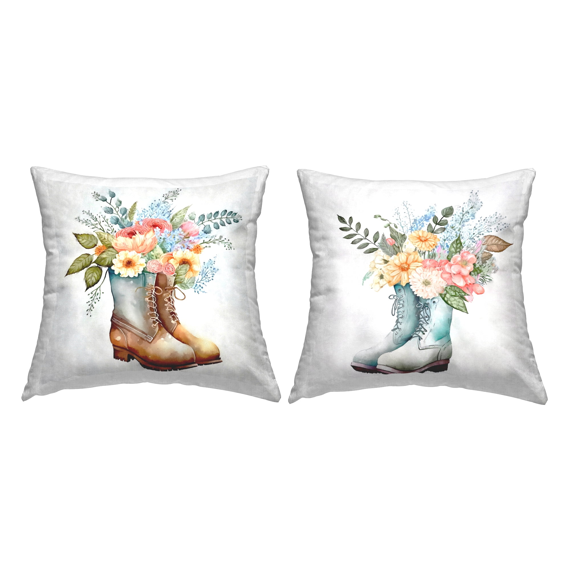 18" x 18" Multicolor Cotton Decorative Pillow Set