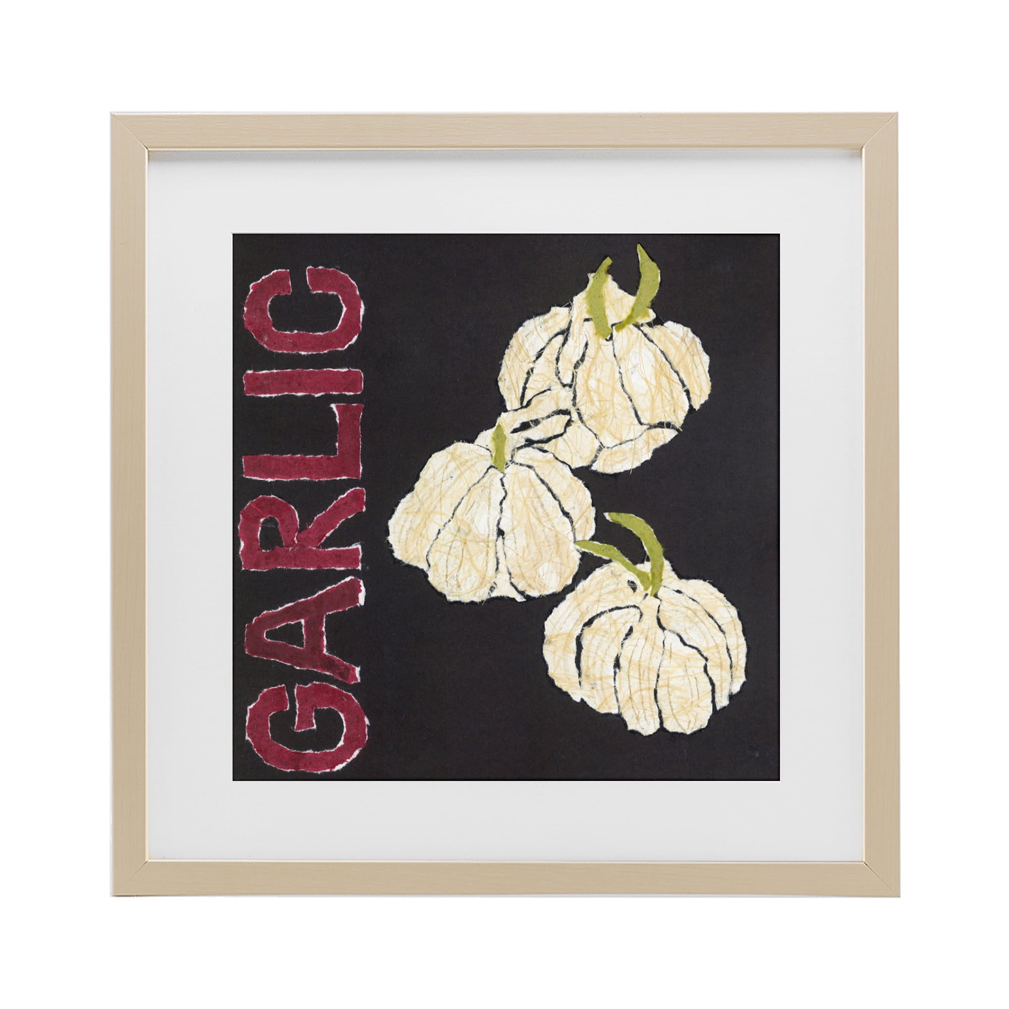 Stupell Industries Garlic Garden Vegetable Birch Framed Print Under Glass, design by Nancy Overton