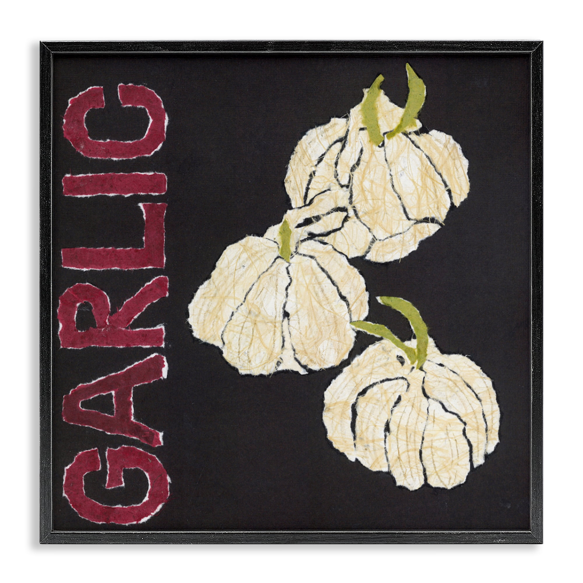 Stupell Industries Garlic Garden Vegetable Black Framed Giclee Art, design by Nancy Overton