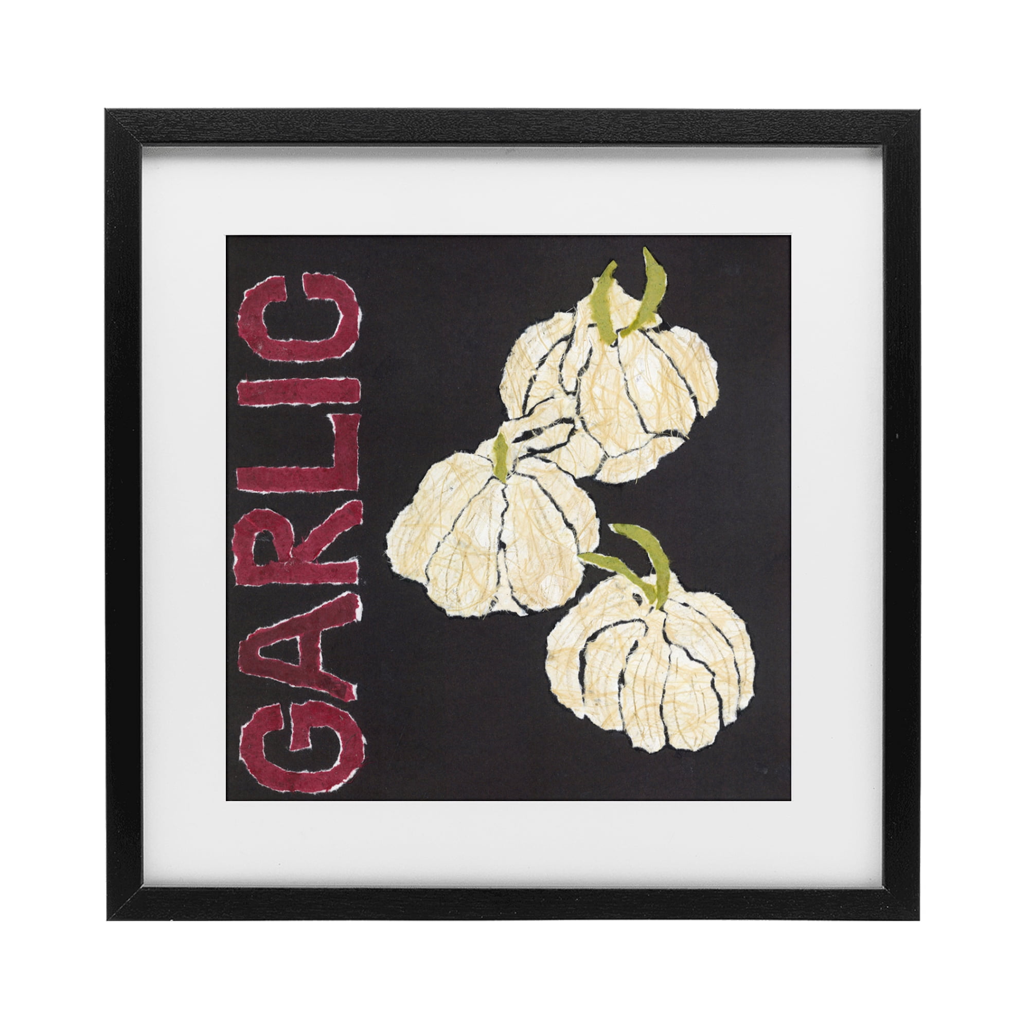 Stupell Industries Garlic Garden Vegetable Black Framed Print Under Glass, design by Nancy Overton