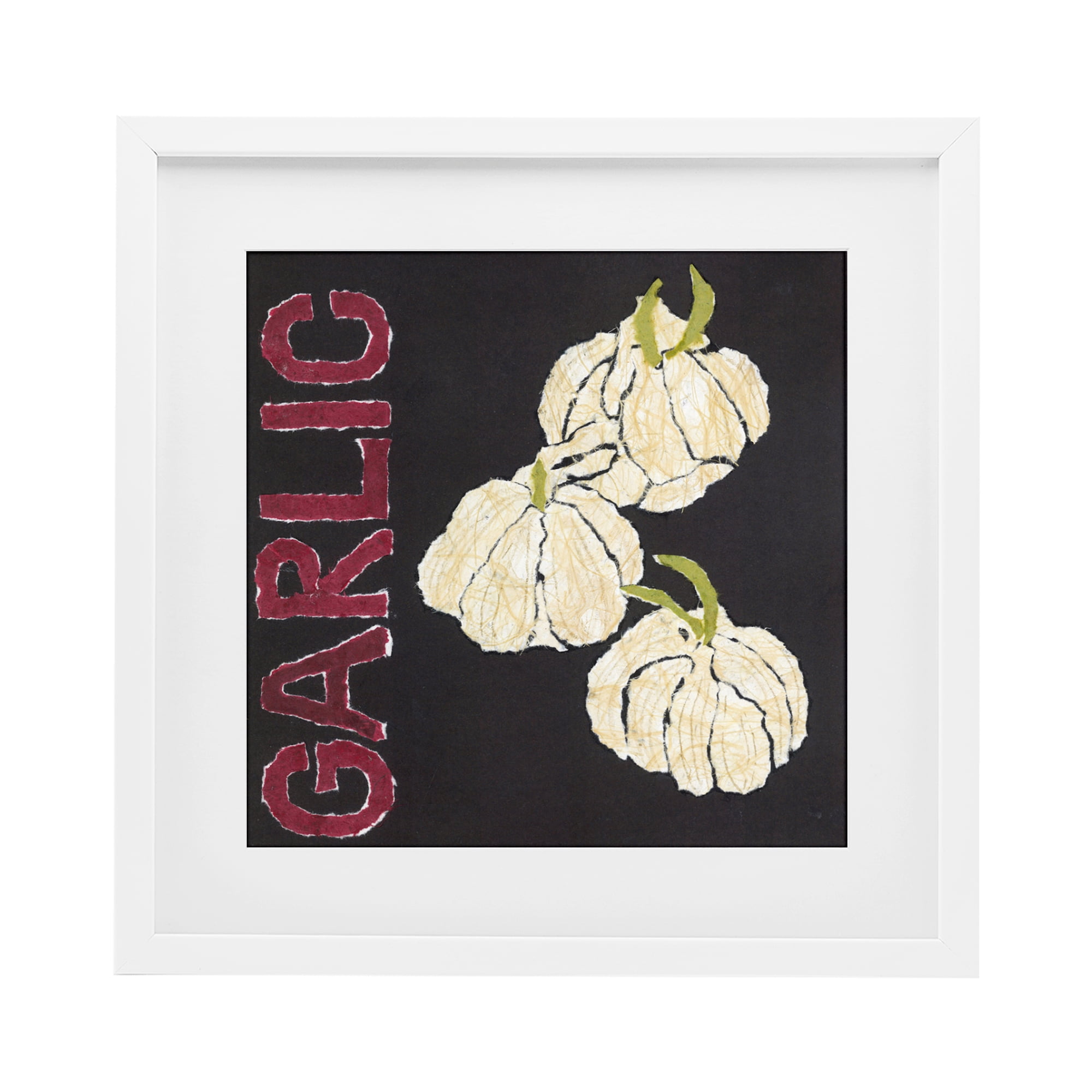 Stupell Industries Garlic Garden Vegetable White Framed Print Under Glass, design by Nancy Overton