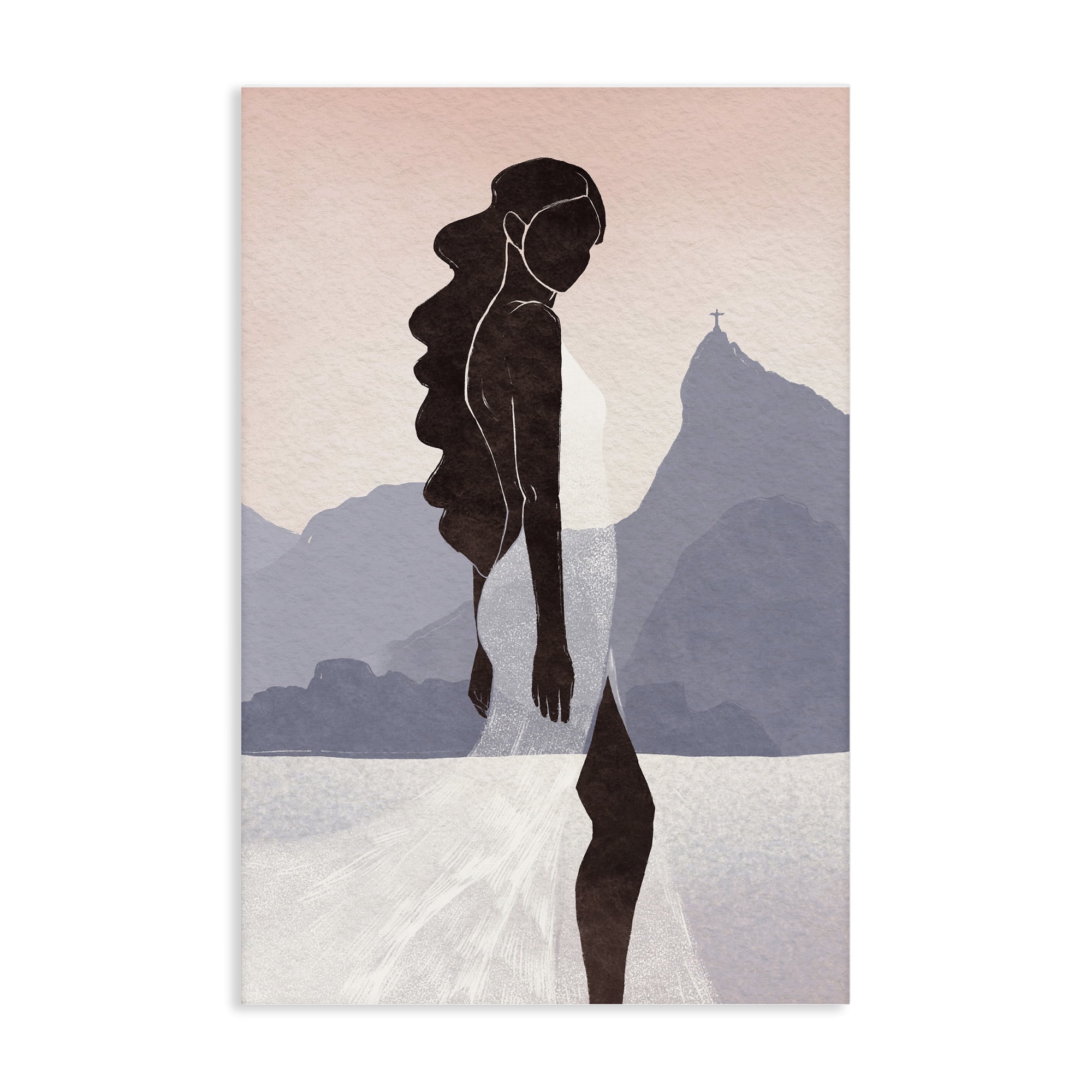 Stupell Industries Garota Silhouette Portrait Canvas Wall Art, design by Yuyu Pont