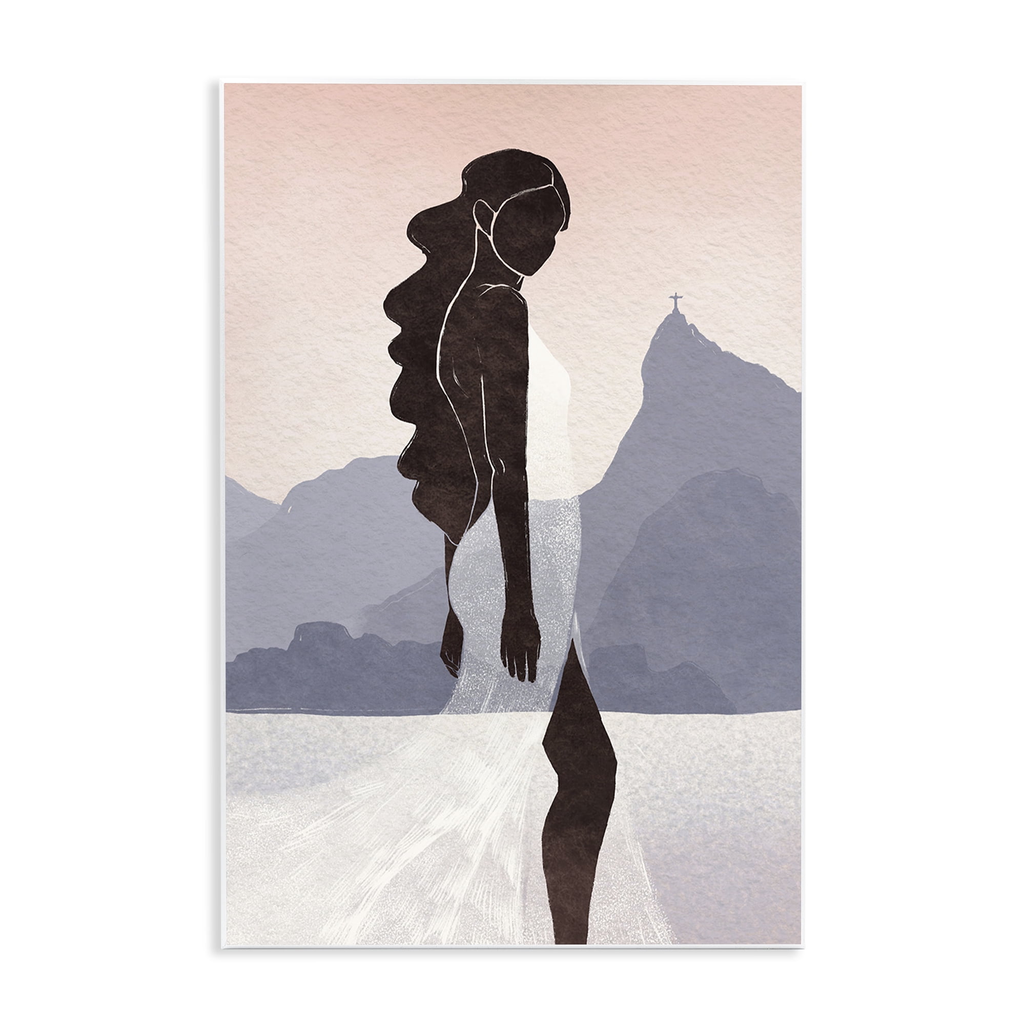 Stupell Industries Garota Silhouette Portrait Wall Plaque Art, design by Yuyu Pont