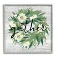 thumbnail image 1 of Stupell Industries Gather Calligraphy Flower Wreath Rustic Planked Pattern Graphic Art Gray Framed Art Print Wall Art, Design by Ziwei Li, 1 of 7