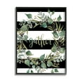 thumbnail image 1 of Stupell Industries Gather Calligraphy Stripes Pattern Wreath Botanicals Leaves Graphic Art Black Framed Art Print Wall Art, Design by Cindy Jacobs, 1 of 5