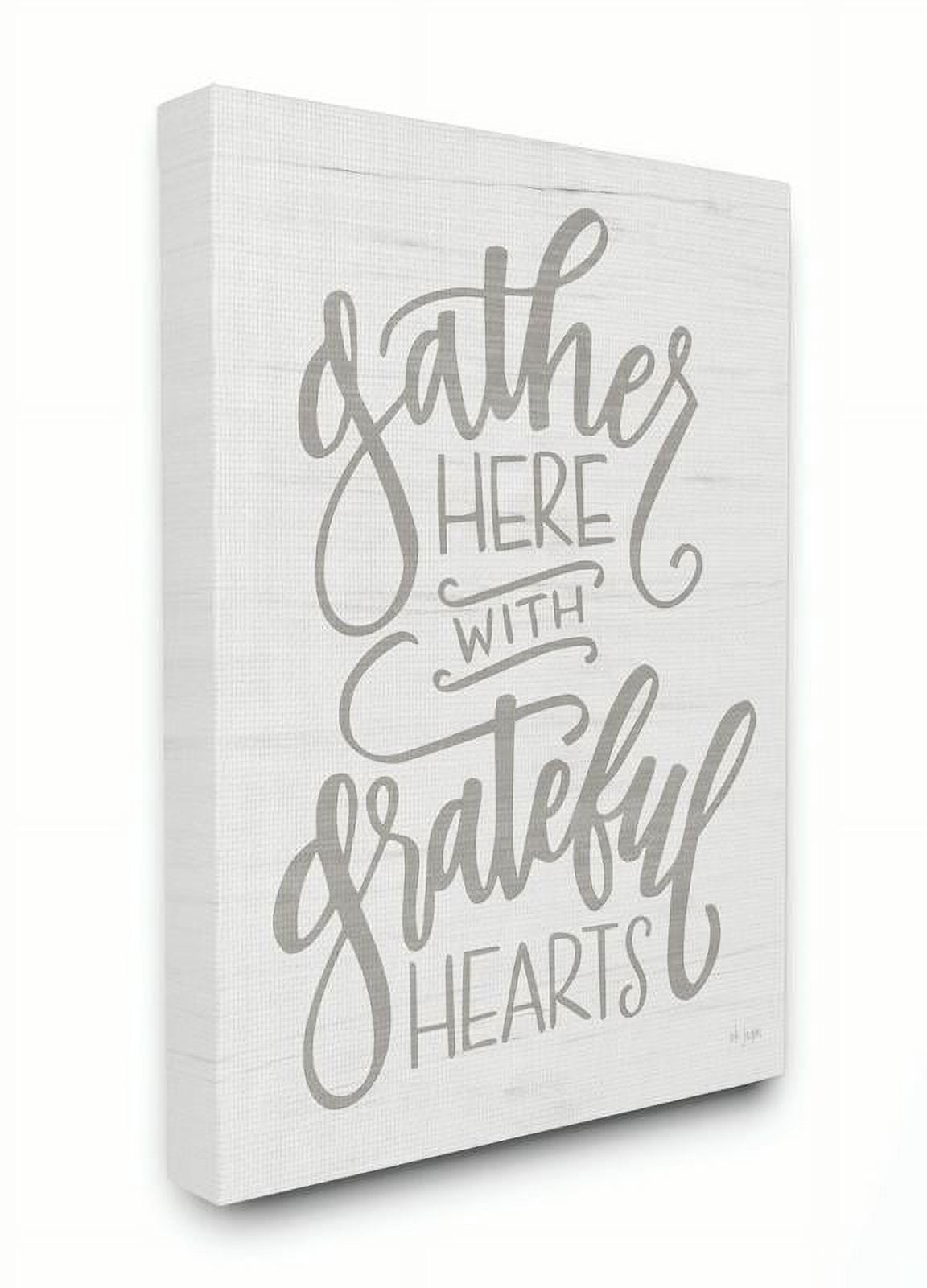 Stupell Industries Gather Here Family Gray White Word Design Canvas Wall Art by Jaxn Blvd.