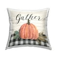thumbnail image 1 of Stupell Industries Gather Pumpkin on Plaid Square Decorative Printed Throw Pillow, 18 x 18, 1 of 6