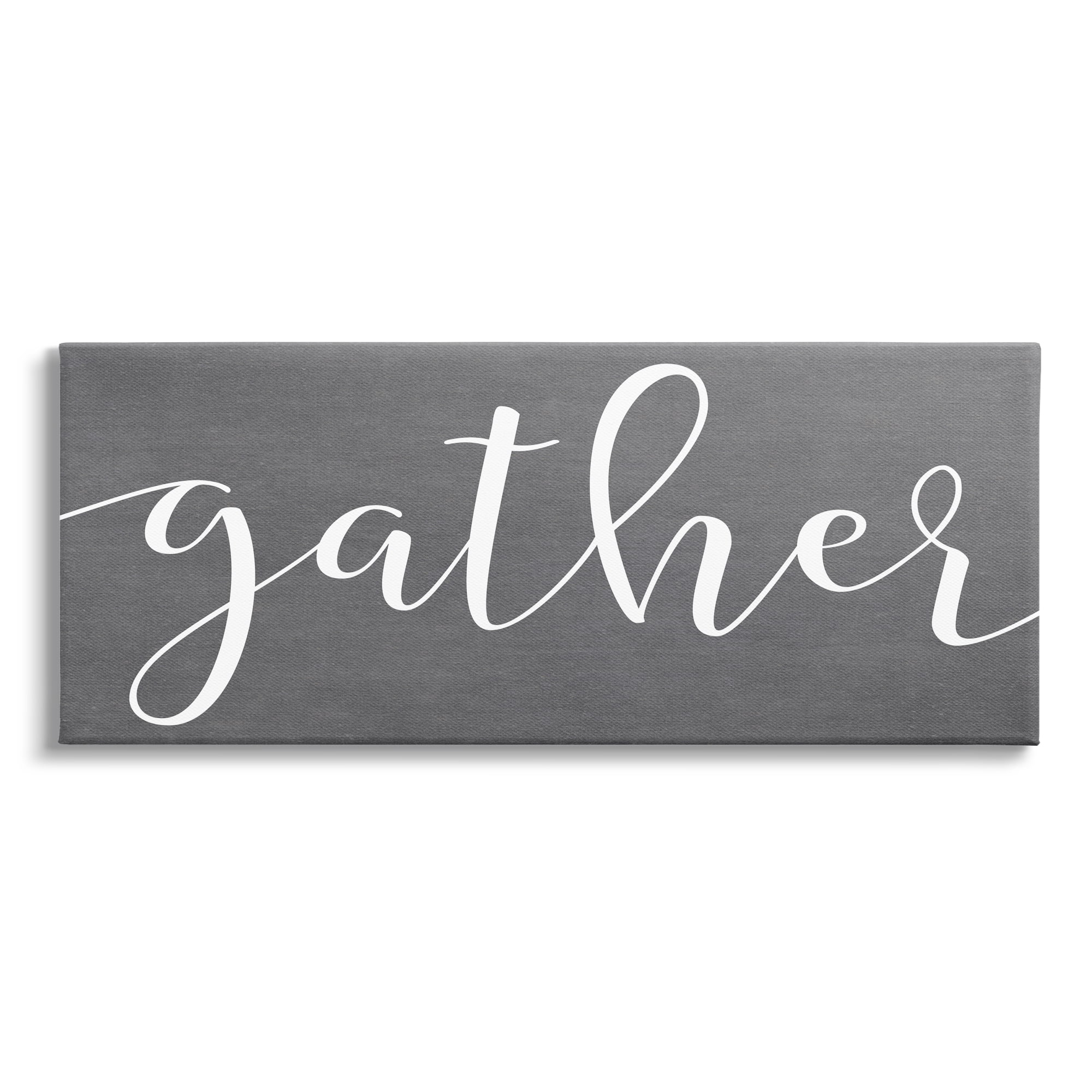 Gray and White Rustic Wood Gather Sign Wall Art