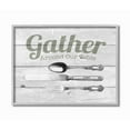 thumbnail image 1 of Stupell Industries Gather Silverware Kitchen Wood Texture Word Design Graphic Art Gray Framed Art Print Wall Art, 16x20, by The Saturday Evening Post, 1 of 6